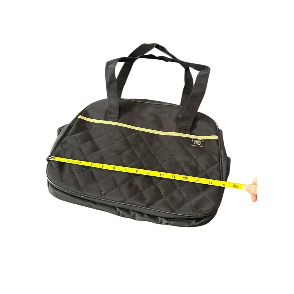 enfamil‎ lipil black with gold inside diaper bag shoulder tote